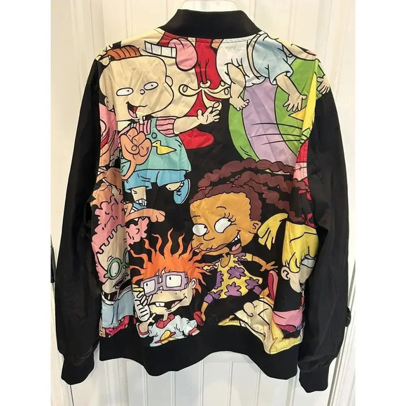 MEMBERS ONLY 90s NICKELODEON Cartoon Unisex Reversible Jacket XL - Picture 2 of 11